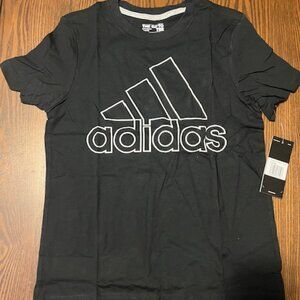4x NWT Youth Black T-shirt with Adidas logo SM